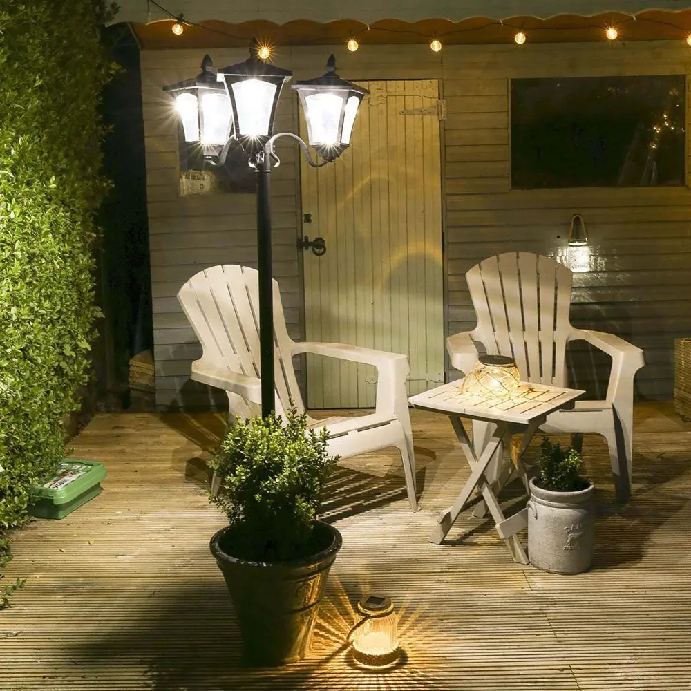 Solar Lamp Post Triple Head 4 Solar Lamp Post Triple Head - Image 2