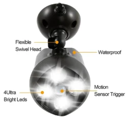Battery Operated Security Light 4 X 3W LED - 600 Lumens - 2 Pack -Solar Lights Store 4 x 3w battery security 3