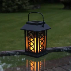 Black Solar Candle Lantern 17.5 Cm