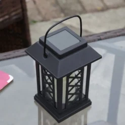 Black Solar Candle Lantern 17.5 Cm 12 Black Solar Candle Lantern 17.5 Cm -Solar Lights Store black candle solar lantern3
