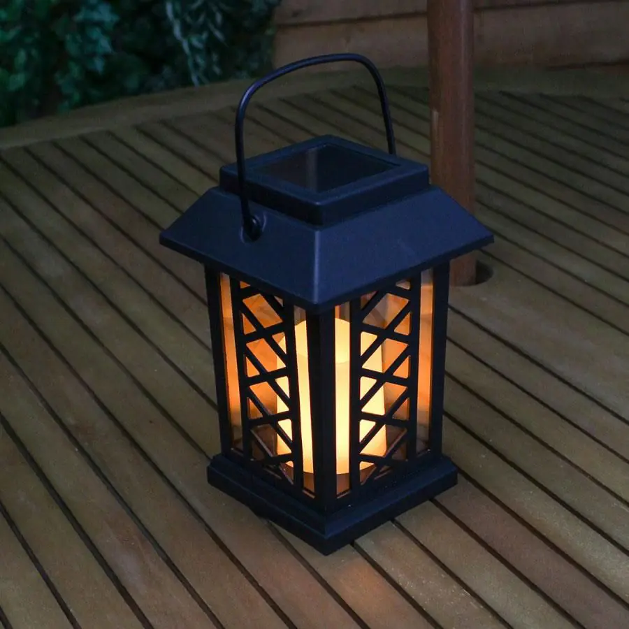 Black Solar Candle Lantern 17.5 Cm 4 Black Solar Candle Lantern 17.5 Cm - Image 2