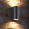 Outdoor Wall Lights | Up & Down Lights -Solar Lights Store compact wall light grey 1