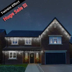 ConnectPro Icicle Lights Twinkle Effect- White Cable - 5m
