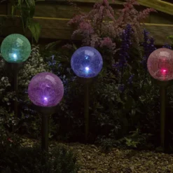 Crystal Globe Solar Stake Lights - Majestic -Solar Lights Store crystal globe solar stake 1
