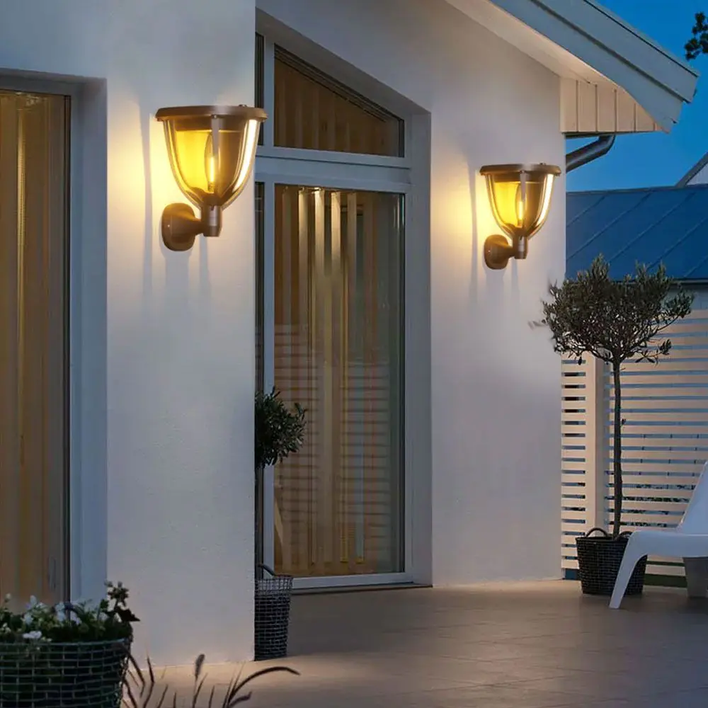 Elena Solar Garden Wall And Lawn Lamps - 2pk 5 Elena Solar Garden Wall And Lawn Lamps - 2pk - Image 3