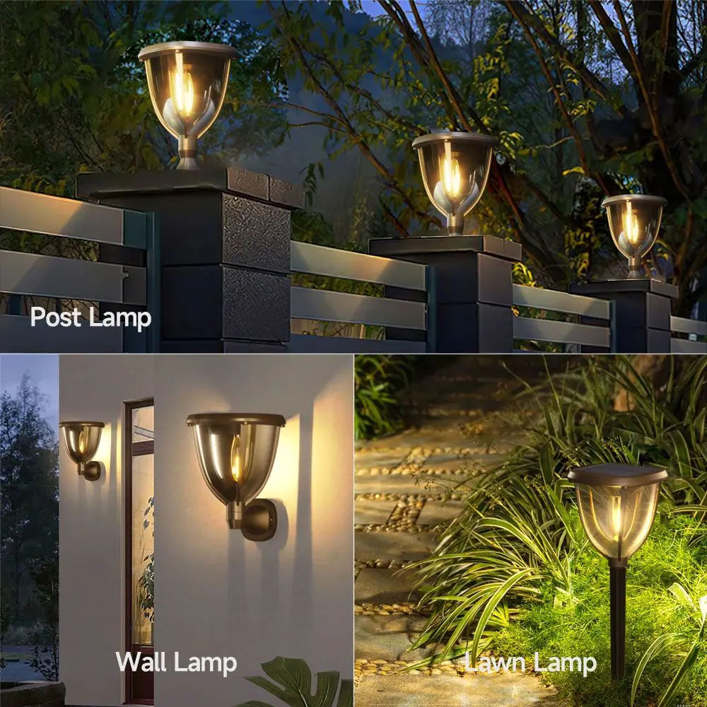 Elena Solar Garden Wall And Lawn Lamps - 2pk 4 Elena Solar Garden Wall And Lawn Lamps - 2pk - Image 2