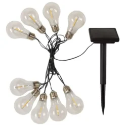 Eureka Solar Powered Retro Light Bulb String -Solar Lights Store eureka solar powered retro light bulb string 3