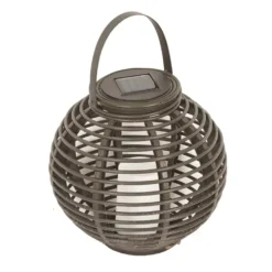 Faux Rattan Solar Lantern