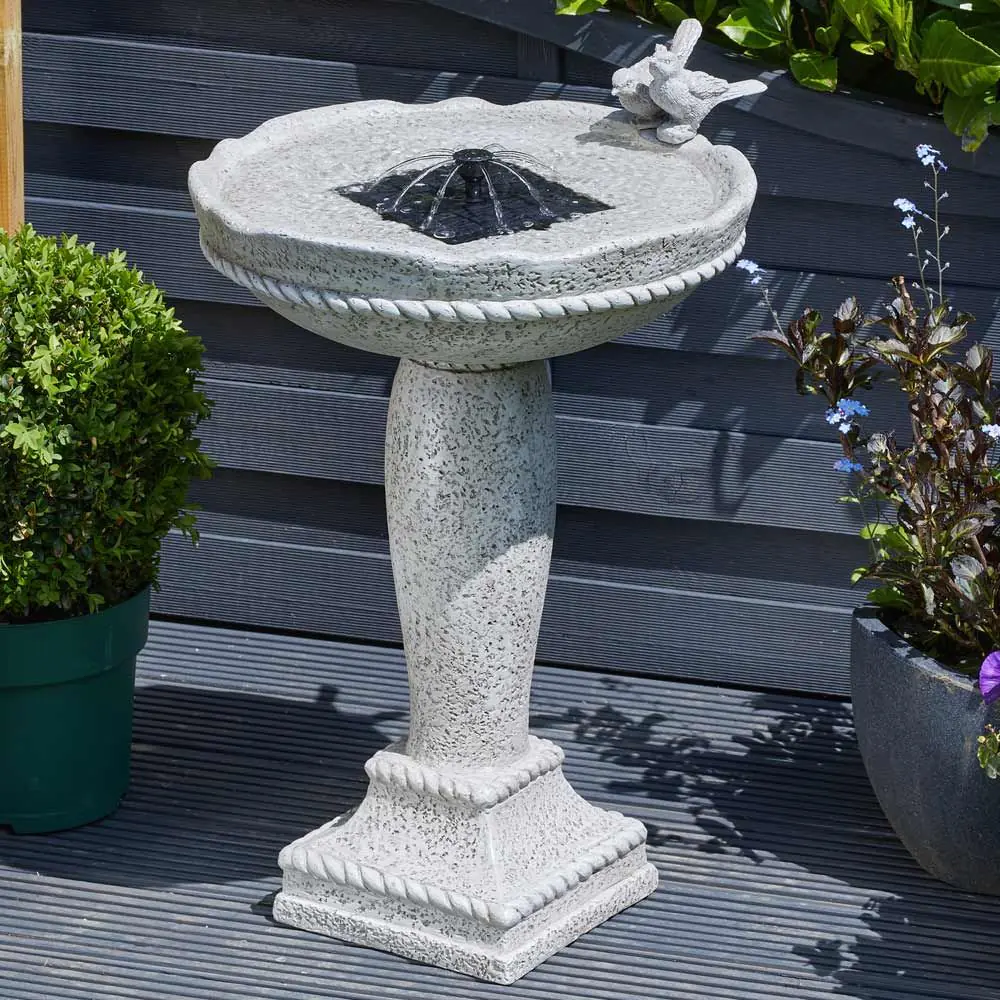 Feathered Friends Solar Bird Bath 3 Feathered Friends Solar Bird Bath