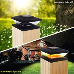 Fence Post Solar Light Caps - 2 Pack -Solar Lights Store fence post solar light caps 2