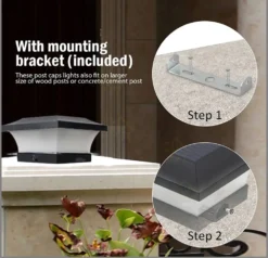 Fence Post Solar Light Caps - 2 Pk -Solar Lights Store fence post solar light caps 4 3