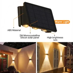 Gable Solar Up Down Wall Lights -Solar Lights Store gable solar up down wall lights 1