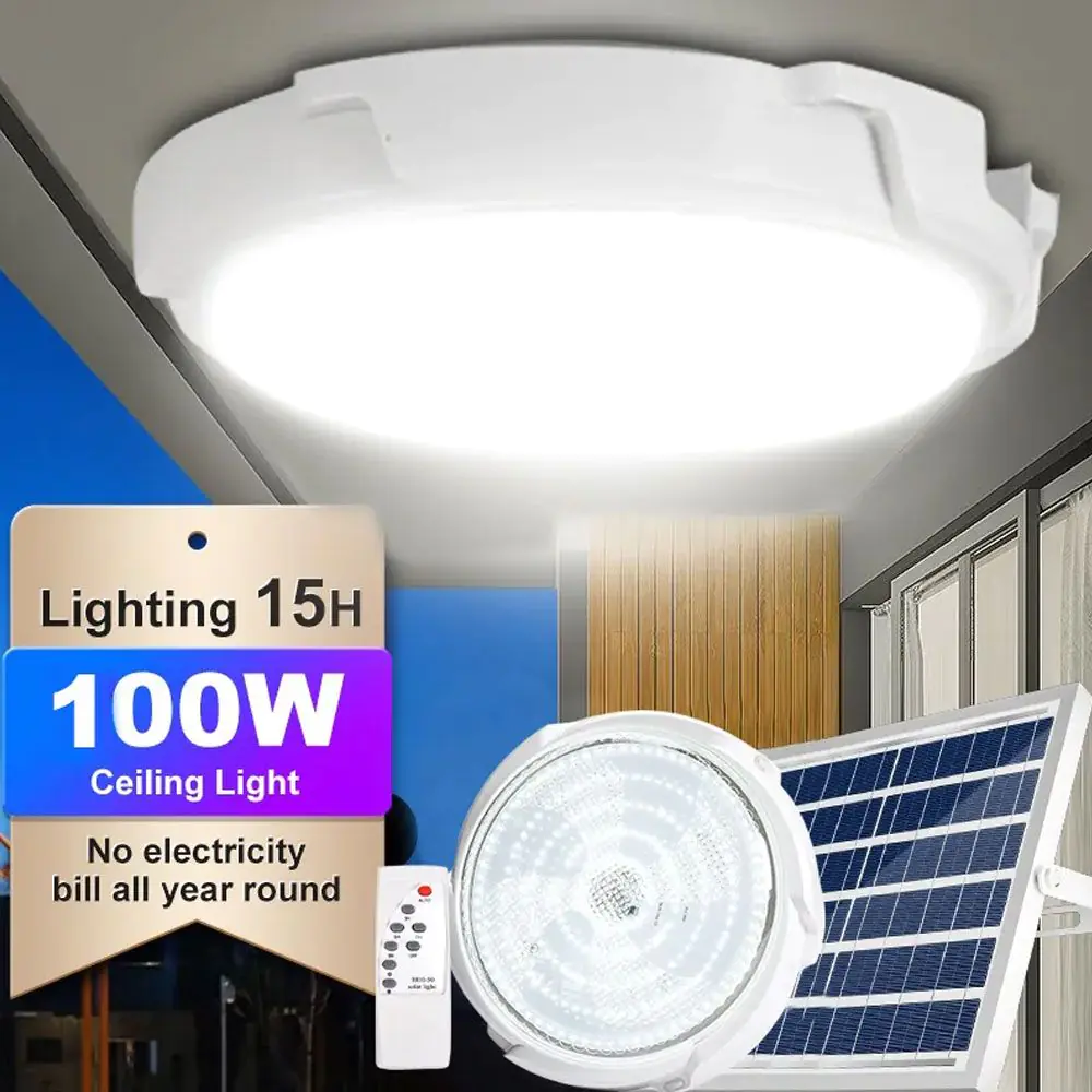 Outdoor Solar Ceiling Light 100W 3 Outdoor Solar Ceiling Light 100W