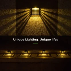 Outdoor Solar Fence Lights (4 Pack) -Solar Lights Store outdoor solar fence lights 4 pack 3