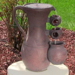 Pitcher Cascade Solar Water Feature -Solar Lights Store pitcher cascade 5