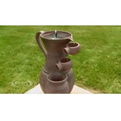 Pitcher Cascade Solar Water Feature -Solar Lights Store pitcher cascade solar water