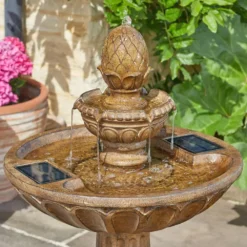 Queensbury 3 Tier Solar Garden Fountain -Solar Lights Store queensbury 3 tier solar garden water feature fountain 2