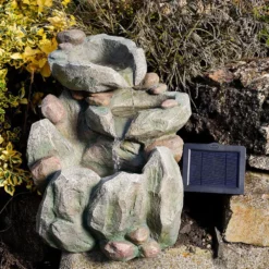 Rock Fall Solar Garden Water Feature -Solar Lights Store rock fall solar garden water feature 3