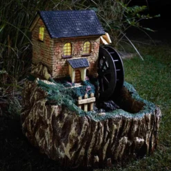 Smart Garden Solar Water Mill Fountain -Solar Lights Store smart garden solar water mill fountain 2