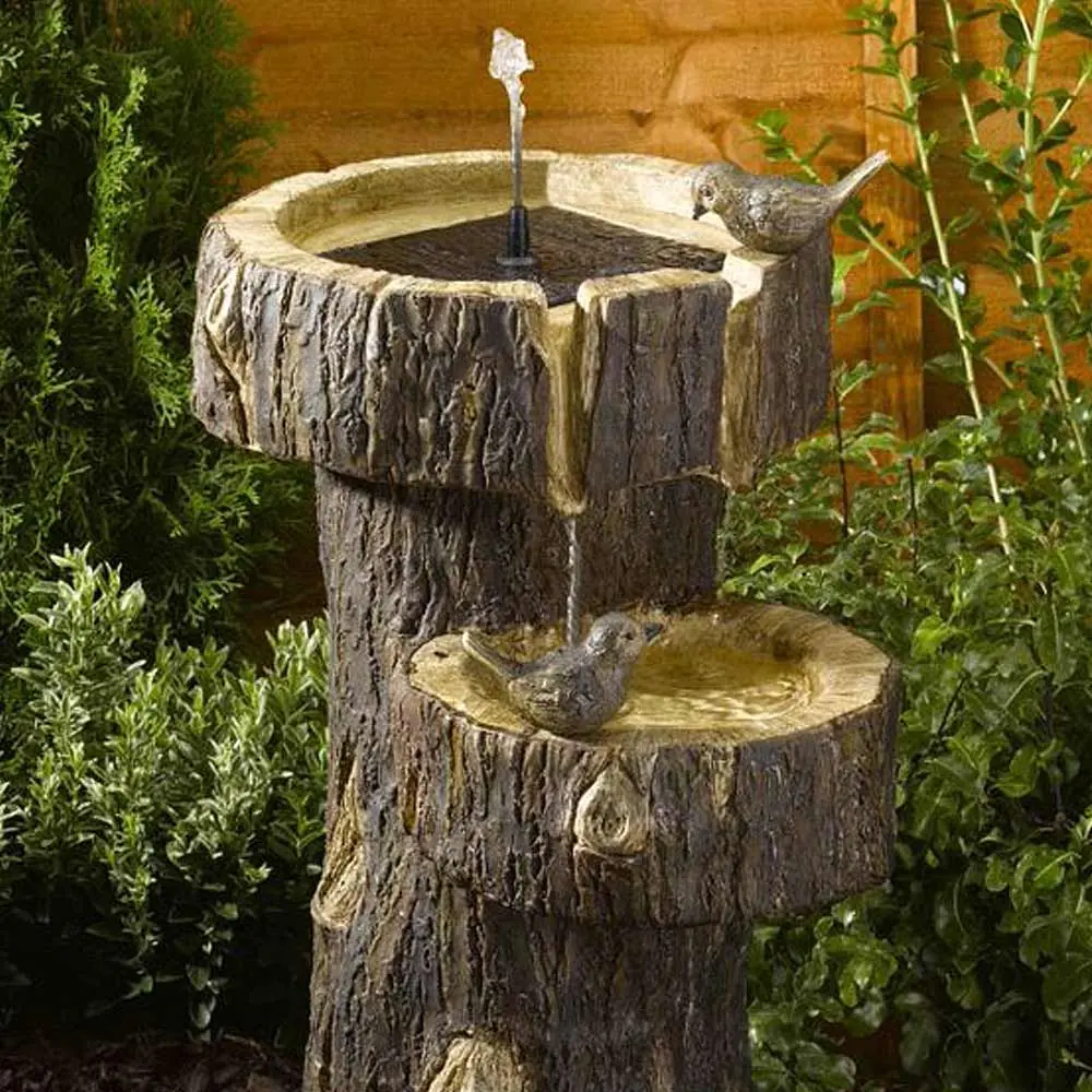 Smart Solar Tree Trunk Bird Bath Water Feature 4 Smart Solar Tree Trunk Bird Bath Water Feature - Image 2