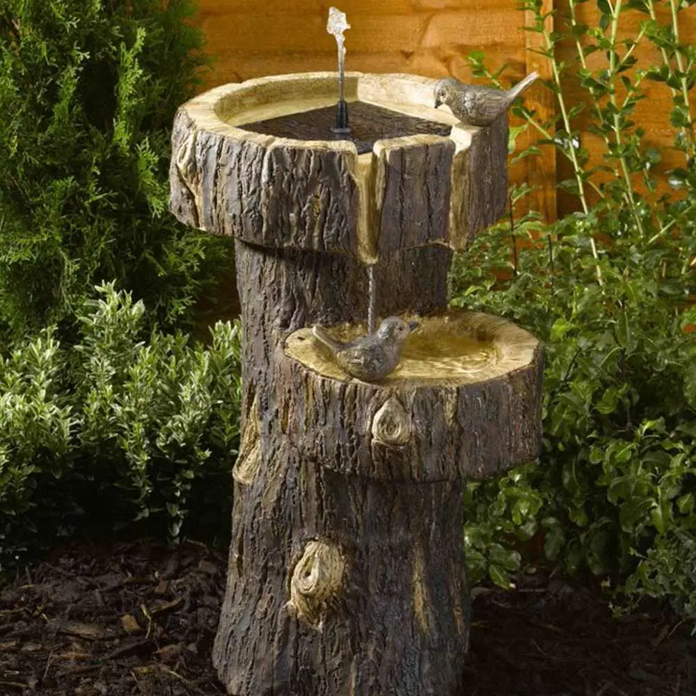 Smart Solar Tree Trunk Bird Bath Water Feature 3 Smart Solar Tree Trunk Bird Bath Water Feature