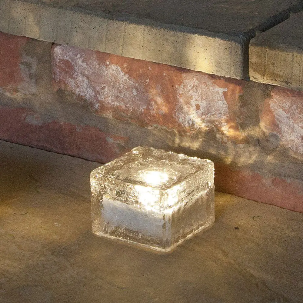4 Warm White Solar Garden Glass Brick Lights 4 4 Warm White Solar Garden Glass Brick Lights - Image 2