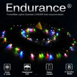 Solar Christmas Party Lights 100 In 5 Colours
