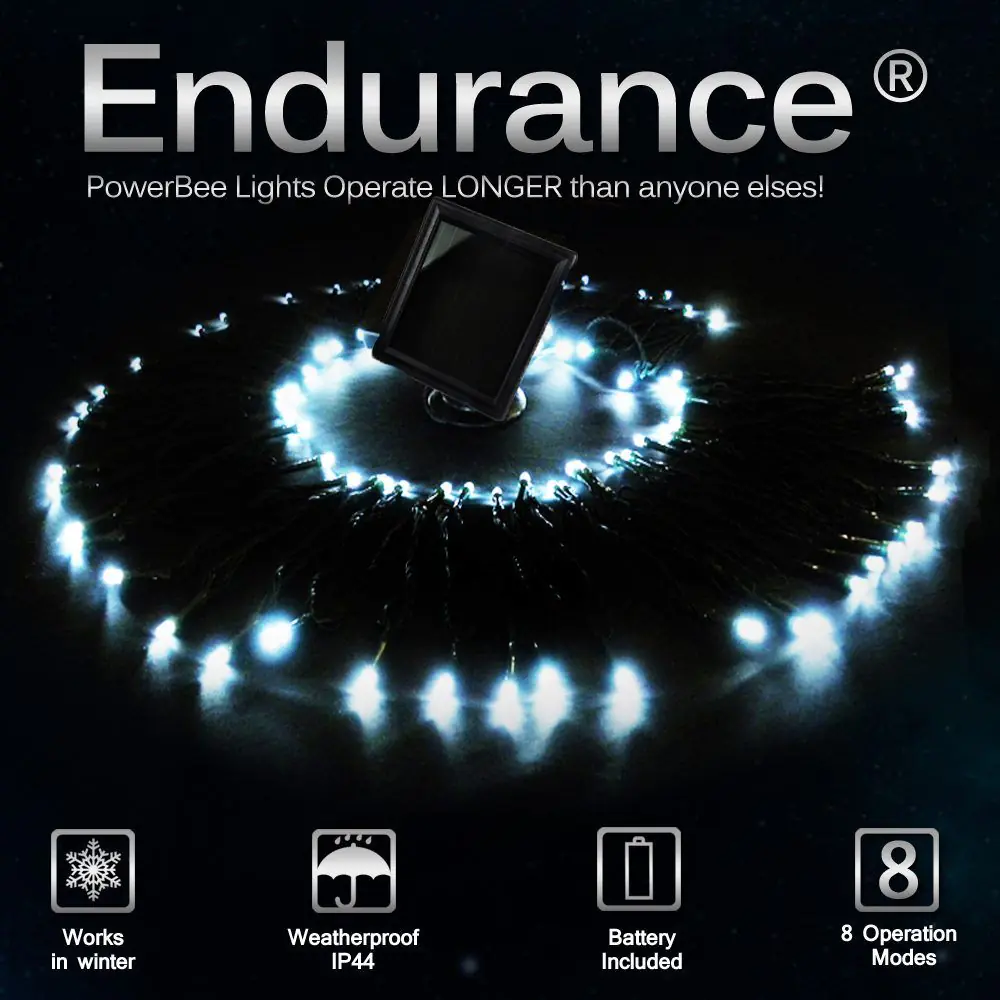 Solar Powered Fairy Lights 100 Deluxe White | Endurance ® 5 Solar Powered Fairy Lights 100 Deluxe White | Endurance ® - Image 3