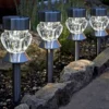 Solar Garden Lights - Crystal - Pack Of 4 1 Solar Garden Lights - Crystal - Pack Of 4 -Solar Lights Store solar garden lights crystal