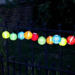 Solar Hanging Chinese Lanterns - 2 Pk