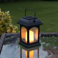 Black Solar Candle Lantern - 2 Pk