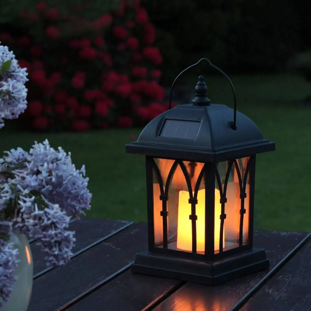 Black Solar Candle Lantern 27cm 6 Black Solar Candle Lantern 27cm - Image 4