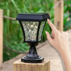 Solar Lantern For Post