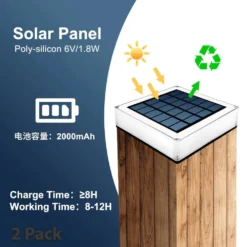 Solar Post Fence Lights - 2 Pack -Solar Lights Store solar post fence lights 5