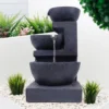 Solar Powered Cascading Water Feature 1 Solar Powered Cascading Water Feature -Solar Lights Store solar powered cascading water feature