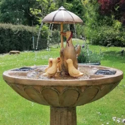 Solar Duck Water Feature 12 Solar Duck Water Feature -Solar Lights Store solar powered duck family water feature 6