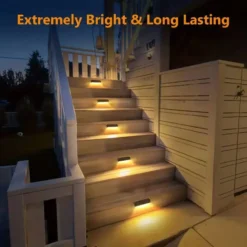 Solar Powered Fence Lights 4pk -Solar Lights Store solar powered fence lights 1