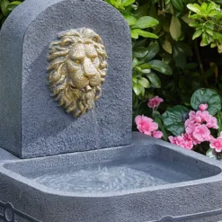 Solar Powered Lion Head Fountain 8 Solar Powered Lion Head Fountain -Solar Lights Store solar powered lion head fountain 2