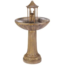 Solar Powered Resin Fountain Dancing Couple -Solar Lights Store solar powered resin fountain dancing couple 3 1 1