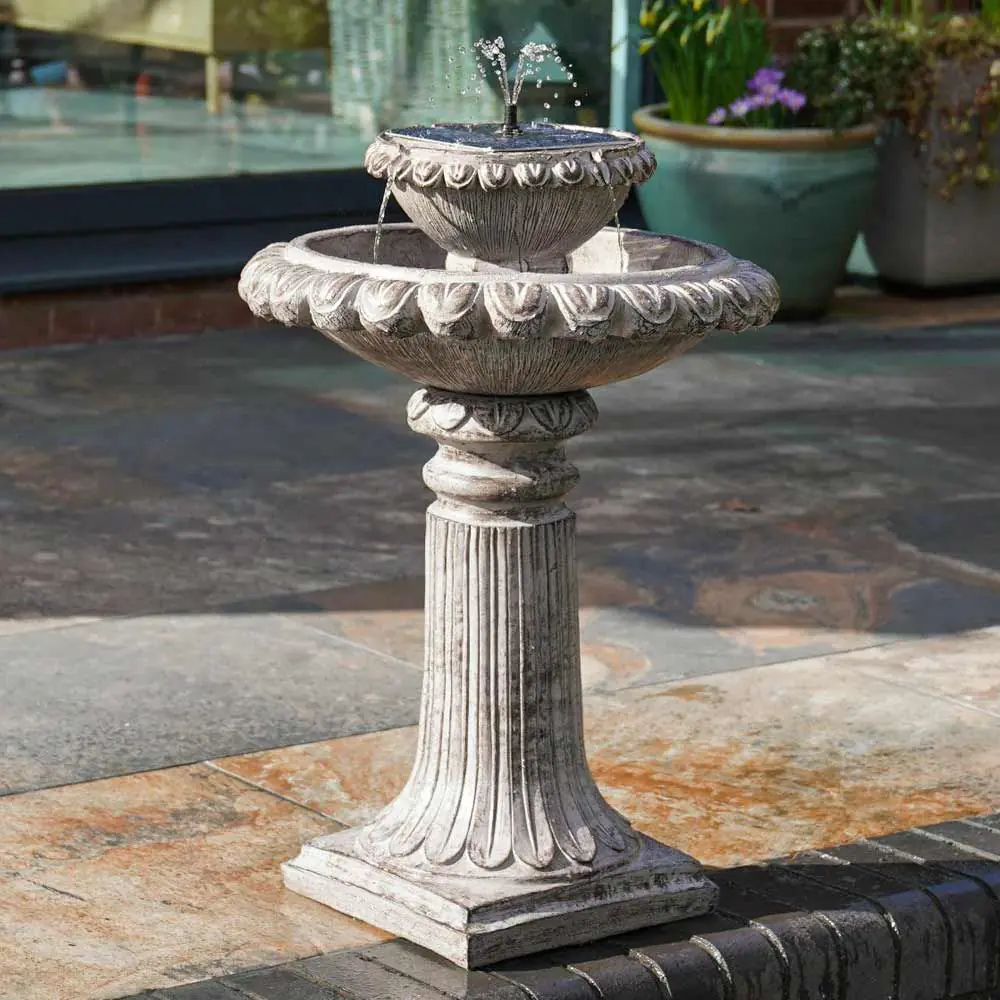 Solar Powered Victoriana 2 Tiered LED Water Feature 4 Solar Powered Victoriana 2 Tiered LED Water Feature - Image 2