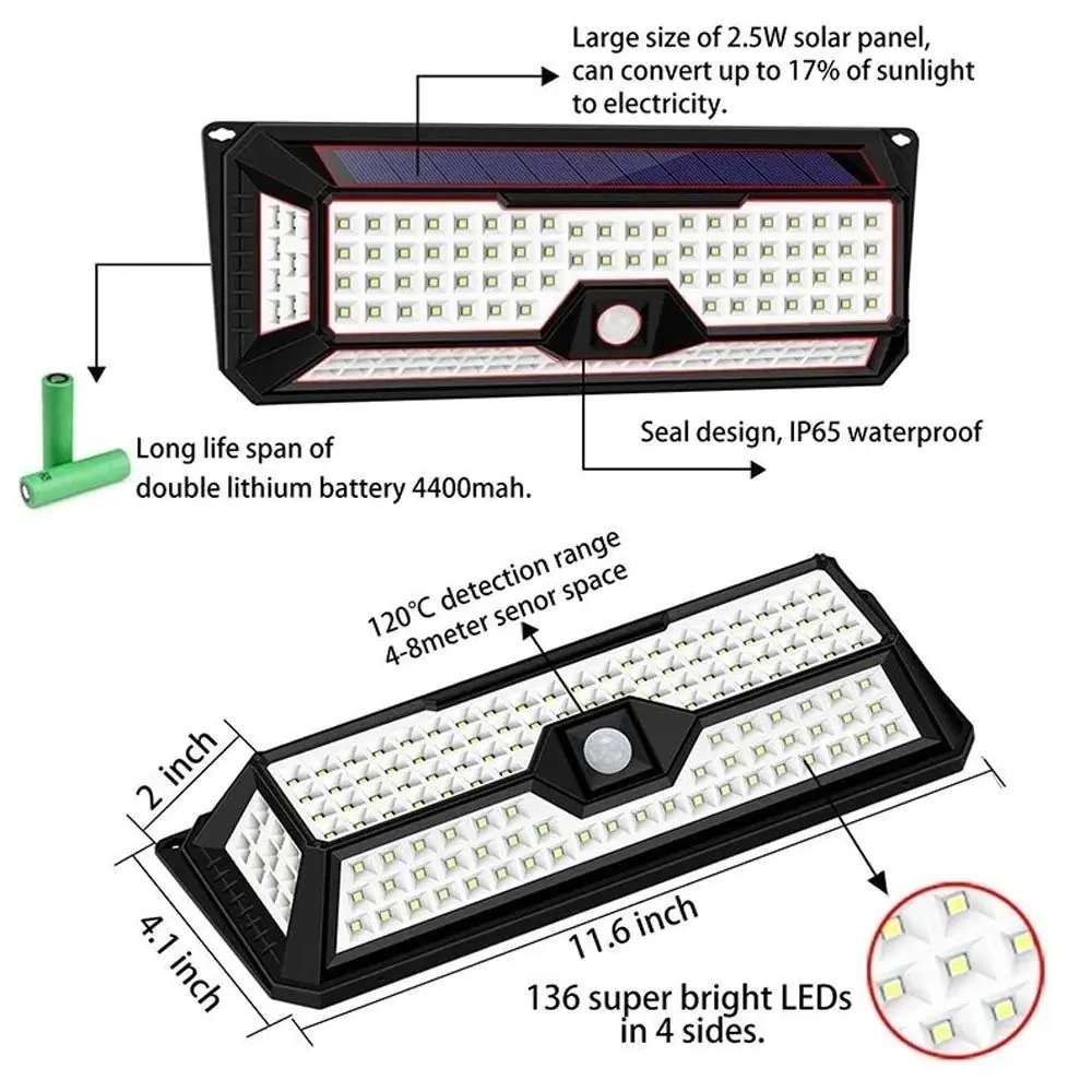 Solar Security Light 136 SMD - 2 Pack 7 Solar Security Light 136 SMD - 2 Pack - Image 5