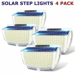 Solar Powered Step Lights - 4 Pack