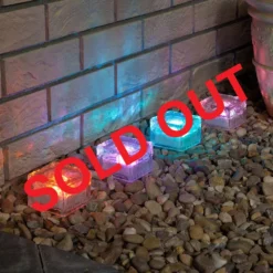 Solar Lights Store 8 4 Colour Changing Solar Garden Glass Brick Lights
