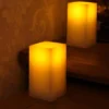 Pure Wax Square Battery Candle Real Flame Effect - 4 Pack