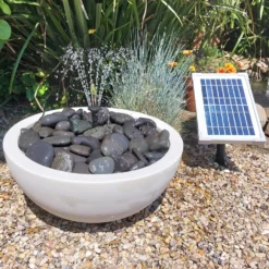 Sunspray Solar Bowl Water Feature In Marble White
