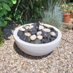 Sunspray Solar Bowl Water Feature In Marble White -Solar Lights Store sunspray solar bowl water feature marble white 2