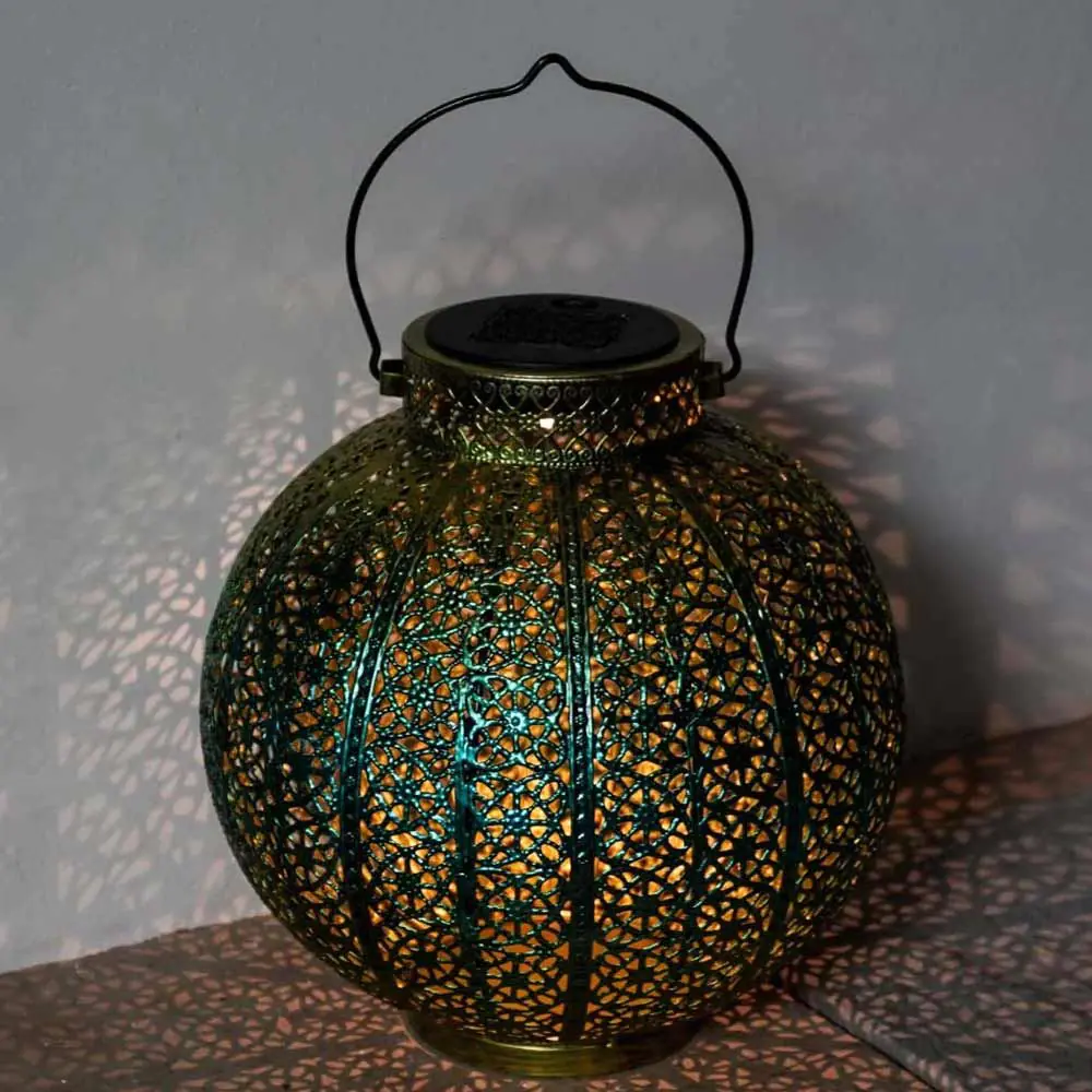 Solar Blue And Gold Moroccan Lantern 5 Solar Blue And Gold Moroccan Lantern - Image 3