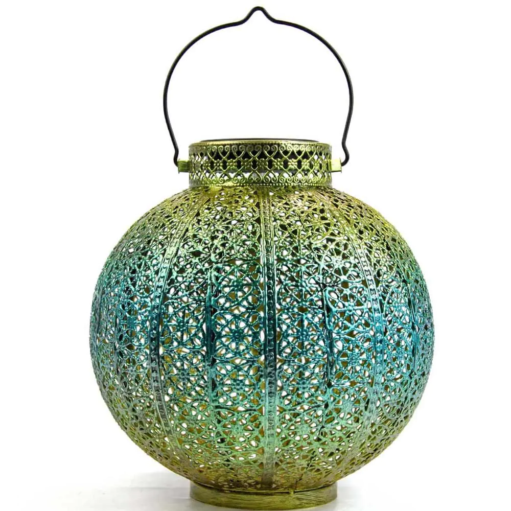 Solar Blue And Gold Moroccan Lantern 6 Solar Blue And Gold Moroccan Lantern - Image 4